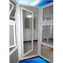 Puerta abatible de PVC con doble vidrio